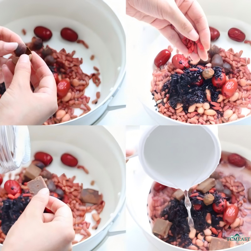 Red Date, Longan and "Five Reds" Congee (Blood-Boosting Tonic Porridge)
