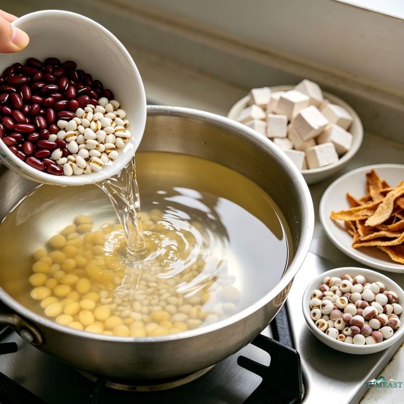 Coix Seed and Small Red Bean Porridge (Dampness-Relief Classic)