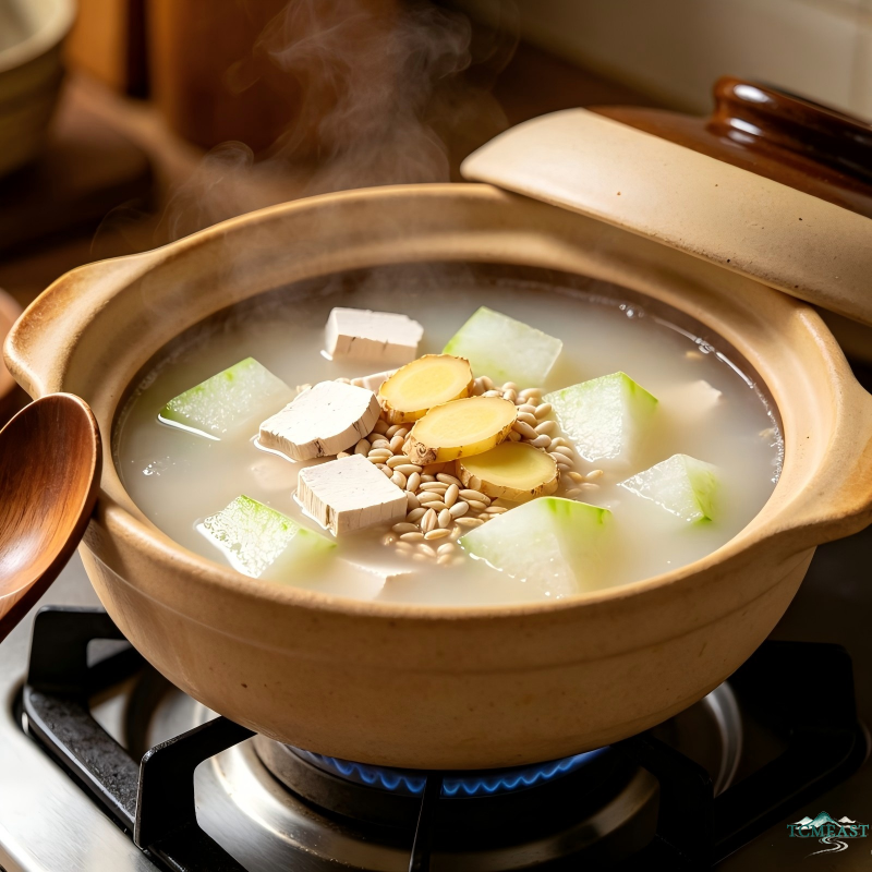 Winter Melon, Poria Cocos and Oatmeal Porridge (Dampness-Relief & Weight-Loss Congee)