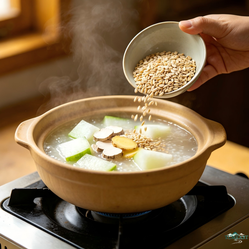 Winter Melon, Poria Cocos and Oatmeal Porridge (Dampness-Relief & Weight-Loss Congee)