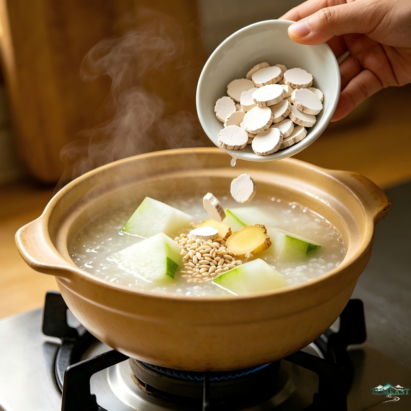 Winter Melon, Poria Cocos and Oatmeal Porridge (Dampness-Relief & Weight-Loss Congee)