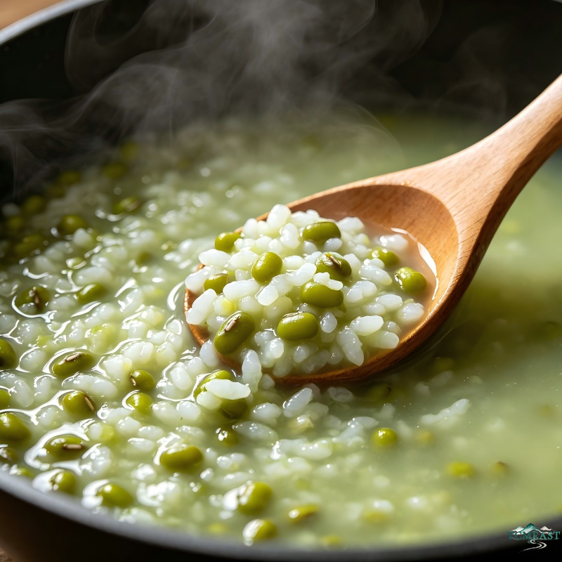Mung Bean, Lily Bulb and Snow Pear Porridge (Summer Heat Relief & Lung-Moistening Congee)