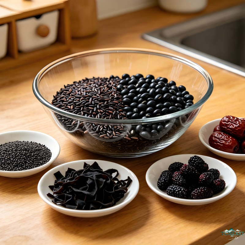Black Five-Treasures Mixed Grain Porridge (Kidney-Nourishing Dark Congee)