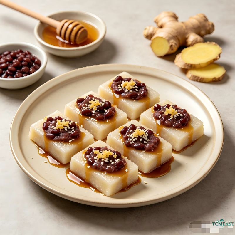 Ginger Red Bean Paste Glutinous Rice Cake (Stuffed Ci Ba)