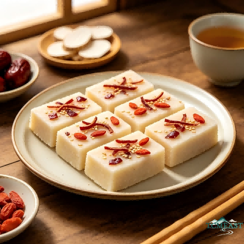 Chinese Yam and Red Date Cake (Jujube Yam Cake)