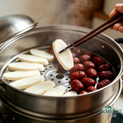 Chinese Yam and Red Date Cake (Jujube Yam Cake)