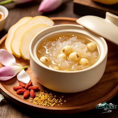 Tremella, Snow Pear and Lotus Seed Dessert Soup