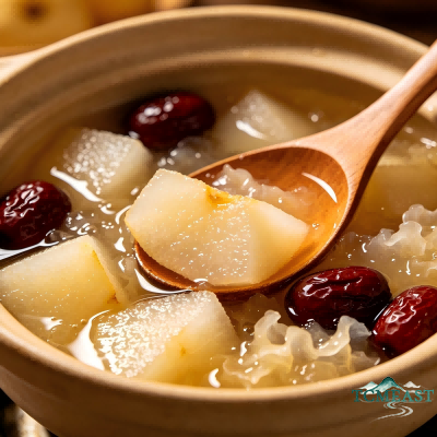 Tremella and Snow Pear Dessert Soup (Yin Er Xue Li Geng)