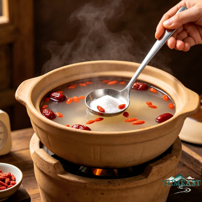Poria Cocos, Euryale Ferox and Lean Pork Soup (Spleen-Strengthening Dampness-Relief Soup)