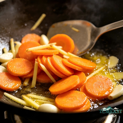 Wood Ear Mushroom, Carrot and Broccoli Stir-Fry