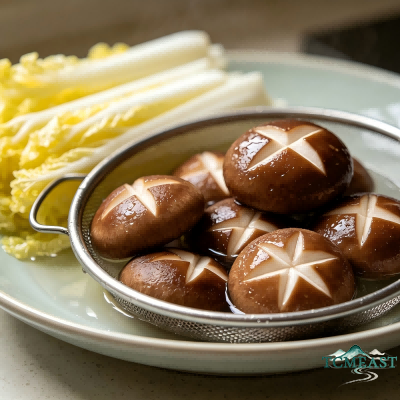 Braised Baby Cabbage with Shiitake Mushrooms