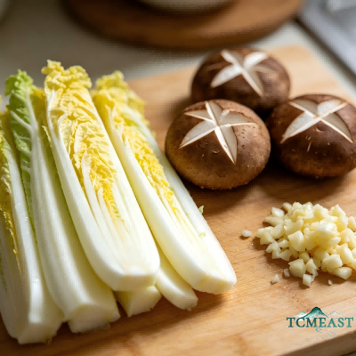 Braised Baby Cabbage with Shiitake Mushrooms
