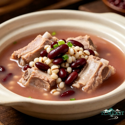 Coix Seed, Small Red Bean and Pork Rib Soup