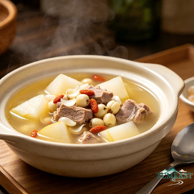 Lily Bulb, Lotus Seed, Snow Pear and Lean Pork Soup