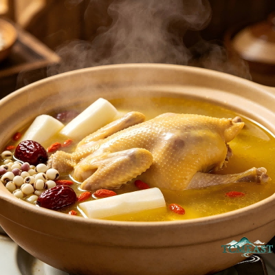 Chinese Yam, Euryale Ferox and Free-Range Chicken Soup