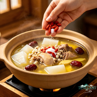 Chinese Yam, Euryale Ferox and Free-Range Chicken Soup
