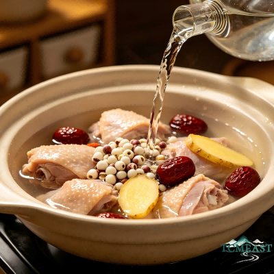 Chinese Yam, Euryale Ferox and Free-Range Chicken Soup