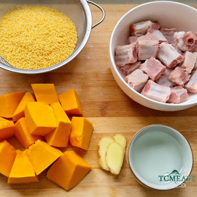 Braised Pork Ribs with Pumpkin and Millet