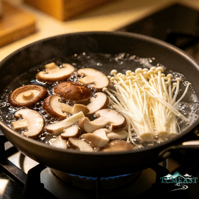 Braised Tofu with Mixed Mushrooms