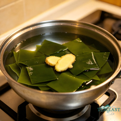 Winter Melon, Seaweed, and Edamame Soup