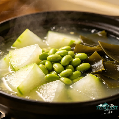 Winter Melon, Seaweed, and Edamame Soup