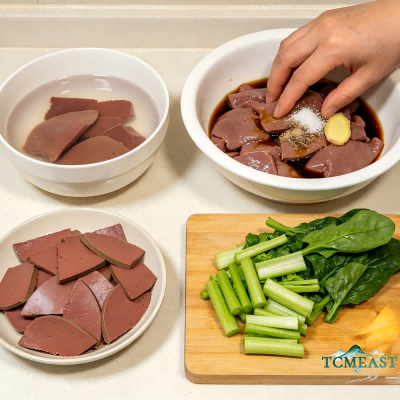 Spinach and Pork Liver Soup