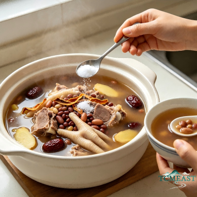 Dried Tangerine Peel, Black-Eyed Bean, Peanut and Pork Bone Soup