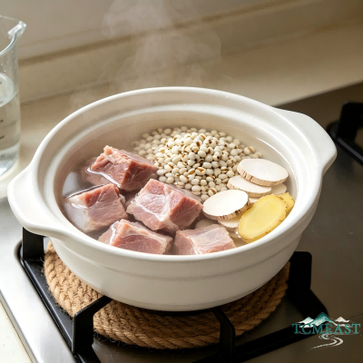 Winter Melon, Poria Cocos, Coix Seed and Lean Pork Soup