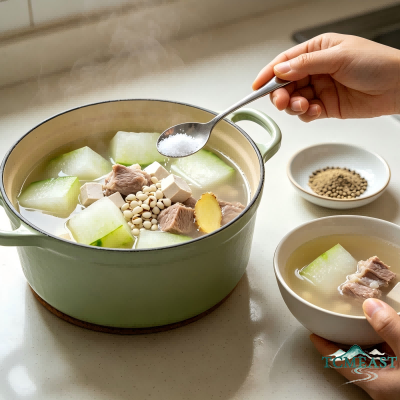Winter Melon, Poria Cocos, Coix Seed and Lean Pork Soup