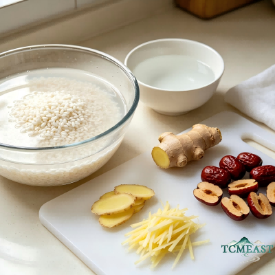 Ginger, Red Date and Glutinous Rice Porridge