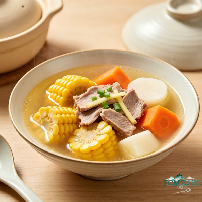 Corn, Carrot, Water Chestnut and Lean Pork Soup