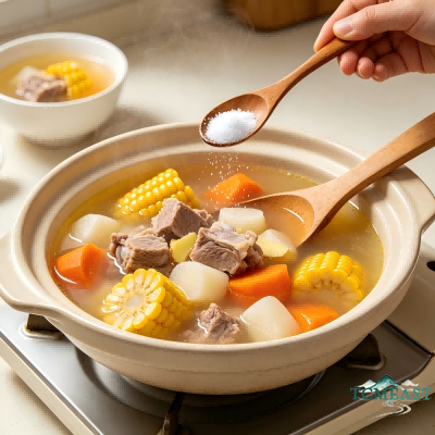Corn, Carrot, Water Chestnut and Lean Pork Soup