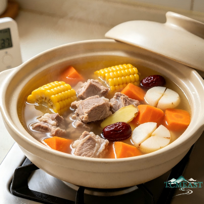 Corn, Carrot, Water Chestnut and Lean Pork Soup