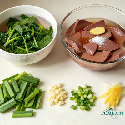 Pork Liver and Spinach Salad