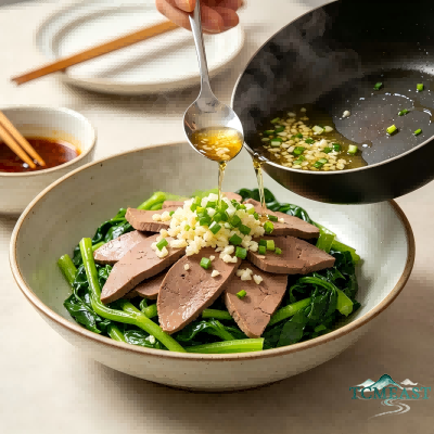 Pork Liver and Spinach Salad