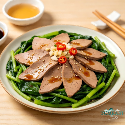 Pork Liver and Spinach Salad