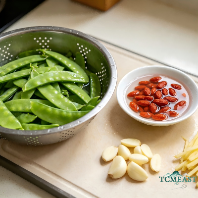 Stir-Fried Snow Peas with Goji Berries