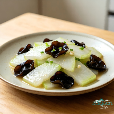 Stir-Fried Tender Winter Melon with Wood Ear Mushrooms