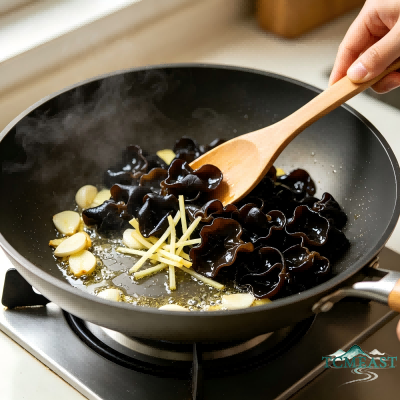 Stir-Fried Tender Winter Melon with Wood Ear Mushrooms