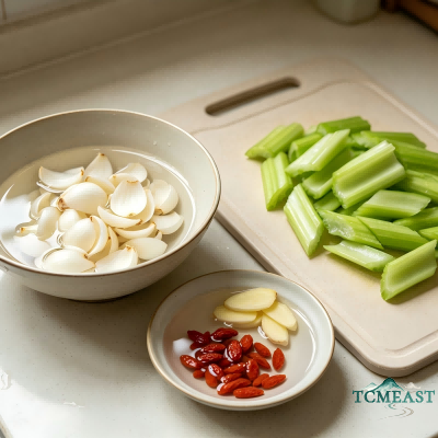 Stir-Fried Celery with Fresh Lily Bulbs