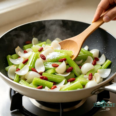 Stir-Fried Celery with Fresh Lily Bulbs