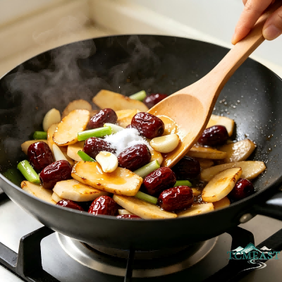 Stir-Fried Tender King Oyster Mushrooms with Red Dates