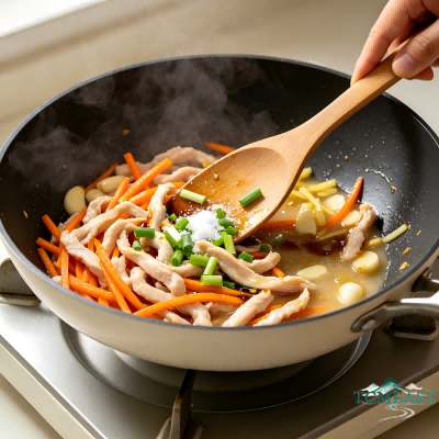 Stir-Fried Shredded Chicken Breast with Carrots