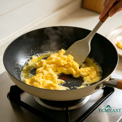 Silky Scrambled Eggs with Tender Spinach