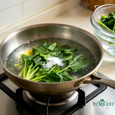 Silky Scrambled Eggs with Tender Spinach