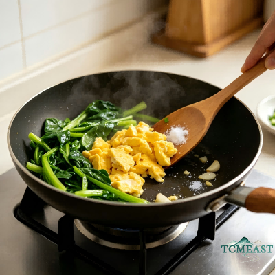 Silky Scrambled Eggs with Tender Spinach