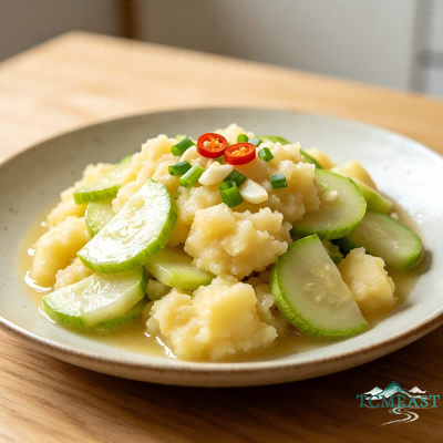 Mashed Potato Stir-Fry with Zucchini