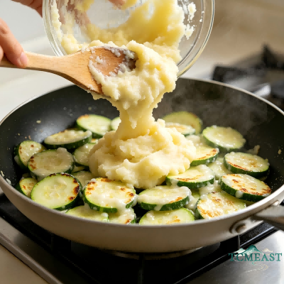 Mashed Potato Stir-Fry with Zucchini