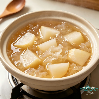 Rose, Snow Pear and Tremella Dessert Soup
