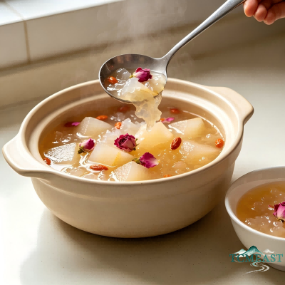Rose, Snow Pear and Tremella Dessert Soup